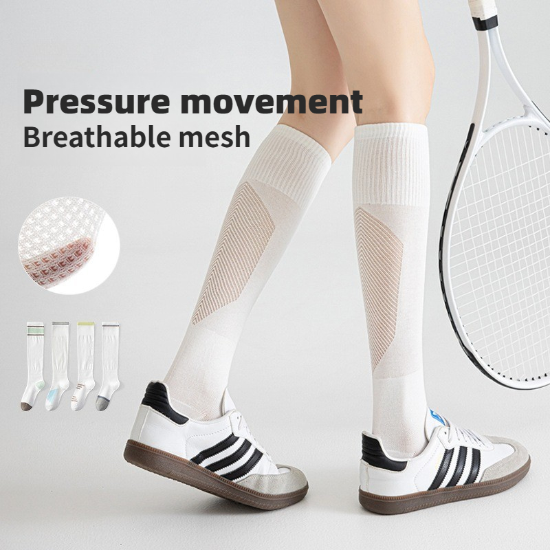 Ankle Support Badminton - 통기성 메쉬 압축 종아리 양말, 테니스,
