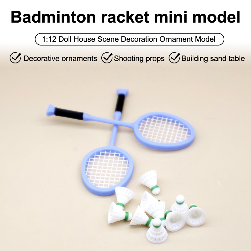 1쌍 1:12 인형집 배드민턴 라켓 시뮬레이션 미니 스 - Badminton House 리뷰 및 가격