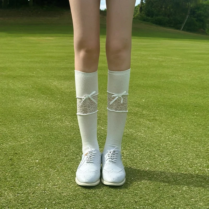 새로운 귀여운 골프 양말 여성용 레이스 보우 스플라이싱 - Ankle Support Badminton 리뷰 및 가격
