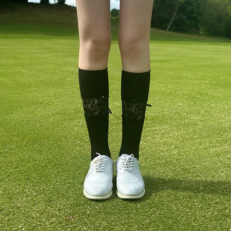 새로운 귀여운 골프 양말 여성용 레이스 보우 스플라이싱 - Ankle Support Badminton 리뷰 및 가격